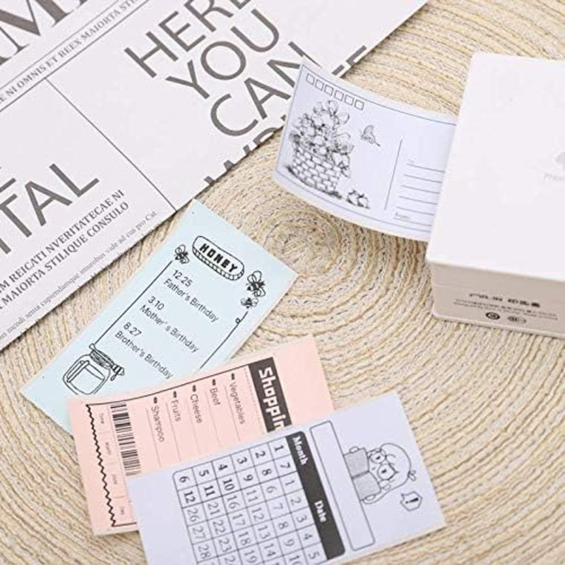 Colorful Thermal Sticker Paper for M02/M02 Pro/M02S/M03 Pocket Printer, Black Character on Purpple/Pink/Blue, 50Mm X 3.5M, Diameter 30Mm, 3 Rolls