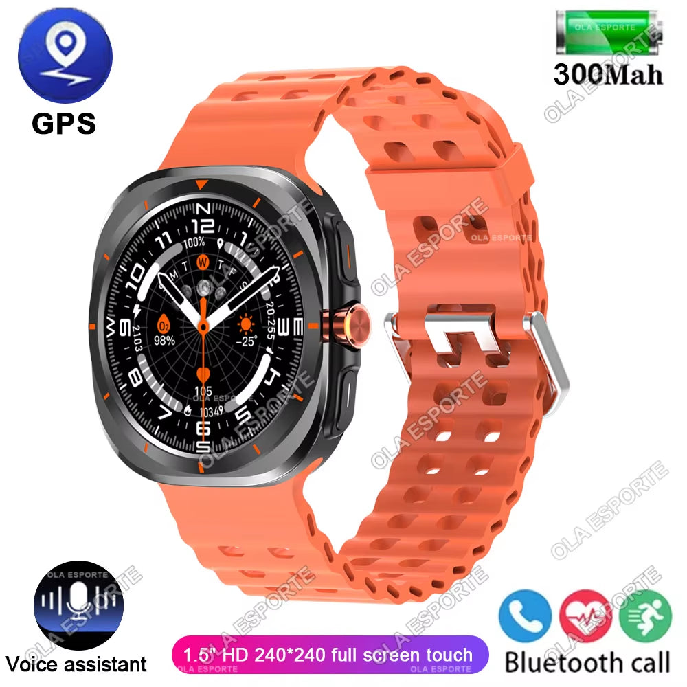 New Galaxy Watch 7 Ultra Smart Bracelet Men GPS Trackr NFC HD Touch Screen Bluetooth Call Health Monitor Smartwatchs for Samsung