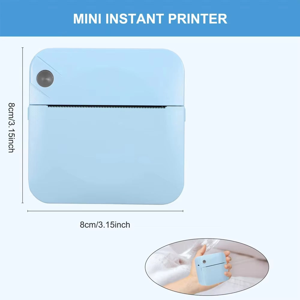 Mini Printer, Portable Thermal Printer Efficiently and Quickly, Inkless Pocket Photo Printer for Study Notes, Pictures, DIY