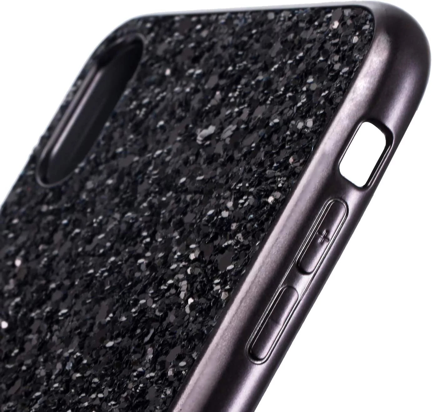 Compatible with Iphone Case,Crystal Diamond Glitter Bling Sparkly Soft Shockproof Cover for Women Girls Phone Case (Black,Iphone X/Xs)