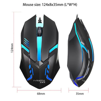 Wired Gaming Mouse,Ergonomic USB Optical Mouse Mice with 7 Color Backlight,1000 DPI for Laptop PC Computer Games & Work N4B9